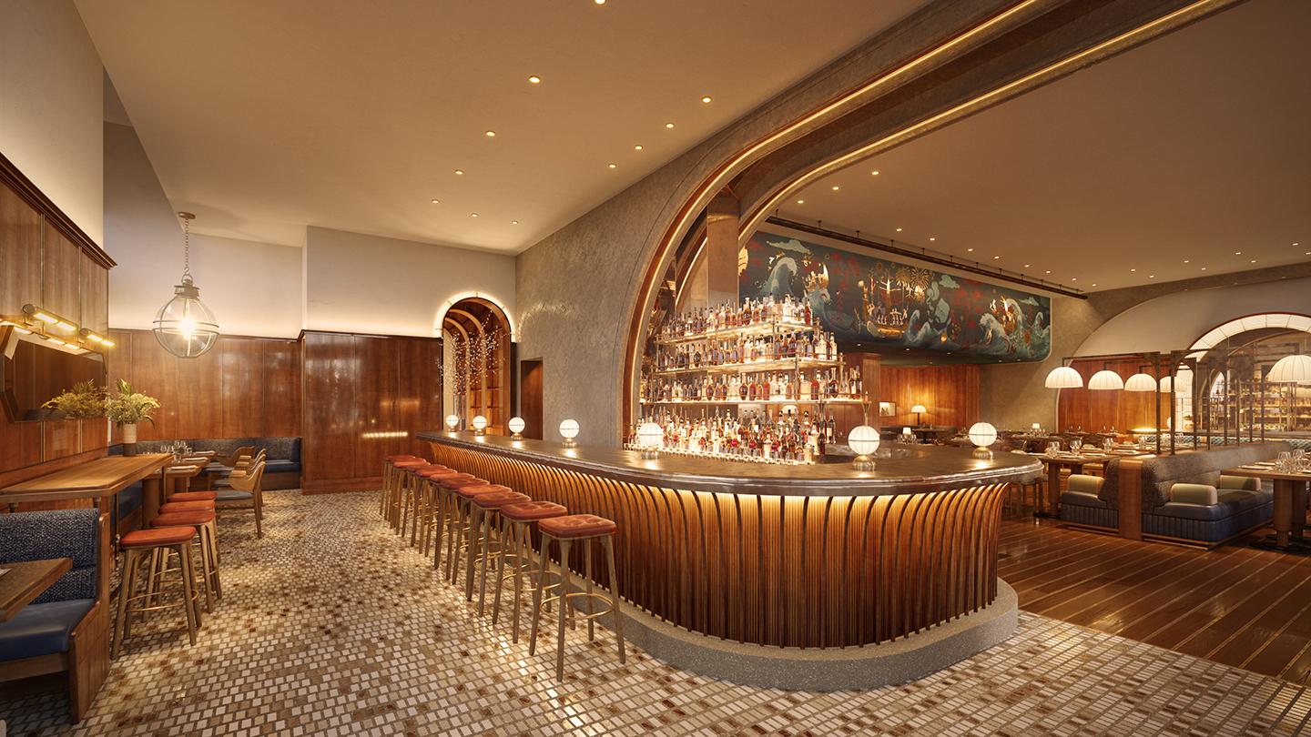 w union square rendering, restaurant, interior design, nyc